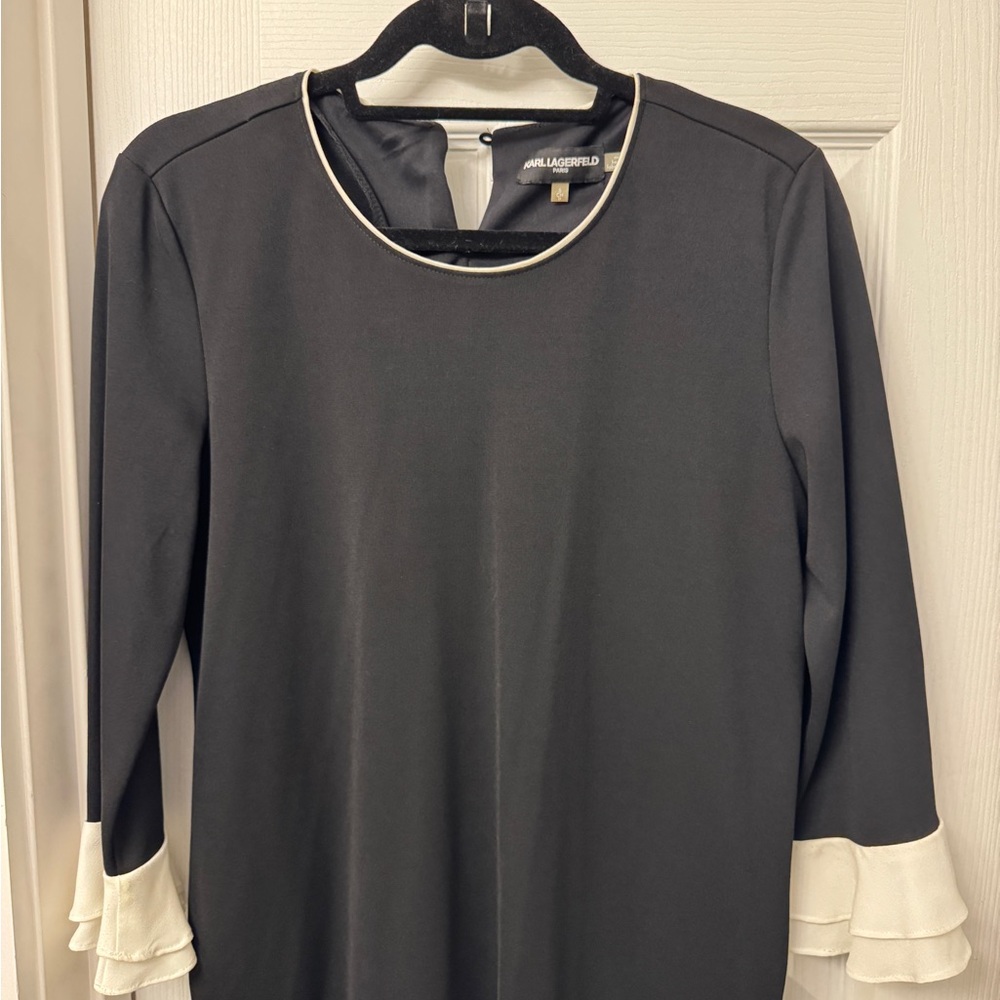 Karl Lagerfeld Black blouse with Cream Details